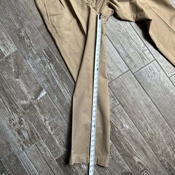 Cremieux Chino Pants Mens 35x32 Pleated Tan Casual Cotton Work Preppy - Picture 9 of 13